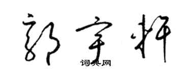 梁錦英郭宇軒草書個性簽名怎么寫