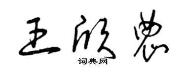 曾慶福王欣農草書個性簽名怎么寫