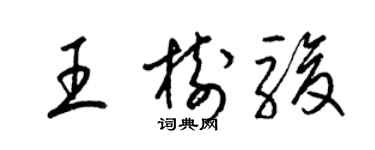梁錦英王樹駿草書個性簽名怎么寫
