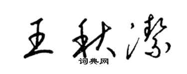 梁錦英王秋潔草書個性簽名怎么寫