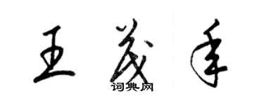 梁錦英王茂年草書個性簽名怎么寫