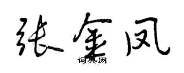 曾慶福張金鳳行書個性簽名怎么寫