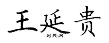 丁謙王延貴楷書個性簽名怎么寫