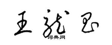 梁錦英王龍昌草書個性簽名怎么寫