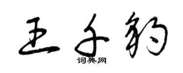 曾慶福王千豹草書個性簽名怎么寫