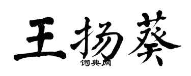翁闓運王揚葵楷書個性簽名怎么寫