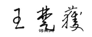駱恆光王楚獲草書個性簽名怎么寫