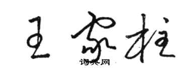 駱恆光王家柱草書個性簽名怎么寫