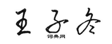駱恆光王子冬行書個性簽名怎么寫