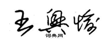 朱錫榮王興愉草書個性簽名怎么寫