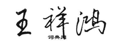駱恆光王祥鴻行書個性簽名怎么寫