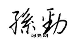 王正良孫勁行書個性簽名怎么寫