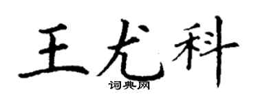 丁謙王尤科楷書個性簽名怎么寫