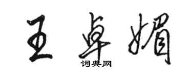 駱恆光王卓媚行書個性簽名怎么寫