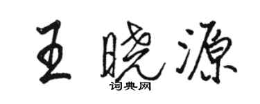 駱恆光王曉源行書個性簽名怎么寫