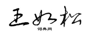 曾慶福王如松草書個性簽名怎么寫