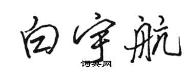 駱恆光白宇航行書個性簽名怎么寫