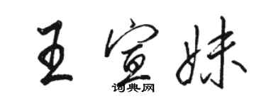 駱恆光王宣妹行書個性簽名怎么寫