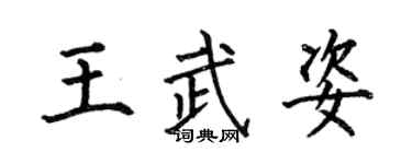 何伯昌王武姿楷書個性簽名怎么寫