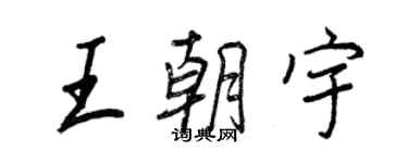 王正良王朝宇行書個性簽名怎么寫