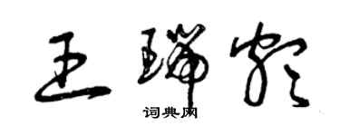 曾慶福王瑞頗草書個性簽名怎么寫