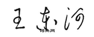 駱恆光王東河草書個性簽名怎么寫