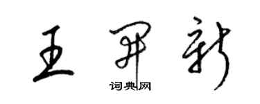 梁錦英王開新草書個性簽名怎么寫