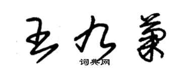 朱錫榮王九菊草書個性簽名怎么寫
