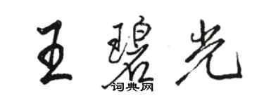 駱恆光王碧光行書個性簽名怎么寫