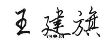 駱恆光王建旗行書個性簽名怎么寫