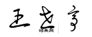 曾慶福王世亭草書個性簽名怎么寫