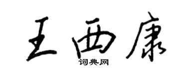 王正良王西康行書個性簽名怎么寫