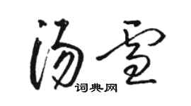 駱恆光湯雪草書個性簽名怎么寫