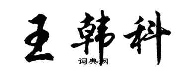 胡問遂王韓科行書個性簽名怎么寫