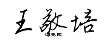 王正良王敬培行書個性簽名怎么寫