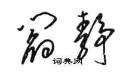 駱恆光閻靜草書個性簽名怎么寫