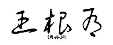曾慶福王根有草書個性簽名怎么寫