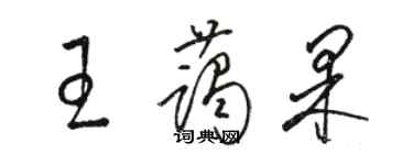 駱恆光王藹果草書個性簽名怎么寫