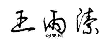 曾慶福王雨潔草書個性簽名怎么寫