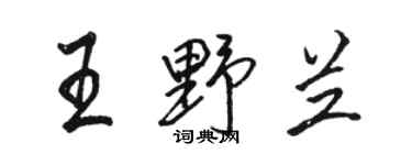 駱恆光王野蘭行書個性簽名怎么寫