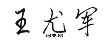 駱恆光王尤軍行書個性簽名怎么寫