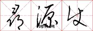 梁錦英尋源使草書怎么寫