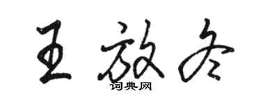 駱恆光王放冬行書個性簽名怎么寫