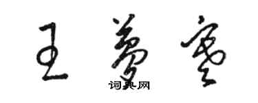 駱恆光王夢寒草書個性簽名怎么寫