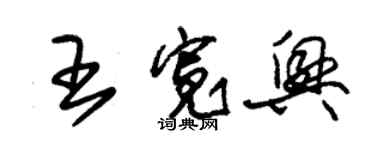 朱錫榮王寬興草書個性簽名怎么寫