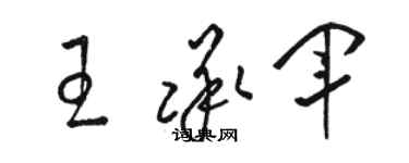 駱恆光王承軍草書個性簽名怎么寫