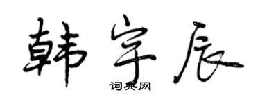 曾慶福韓宇辰行書個性簽名怎么寫