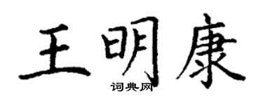 丁謙王明康楷書個性簽名怎么寫