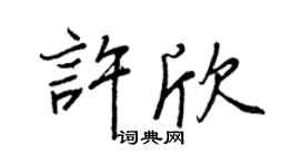 王正良許欣行書個性簽名怎么寫