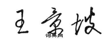 駱恆光王景坡草書個性簽名怎么寫